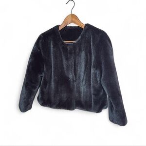 Adrianna Papell Black Teddy Jacket